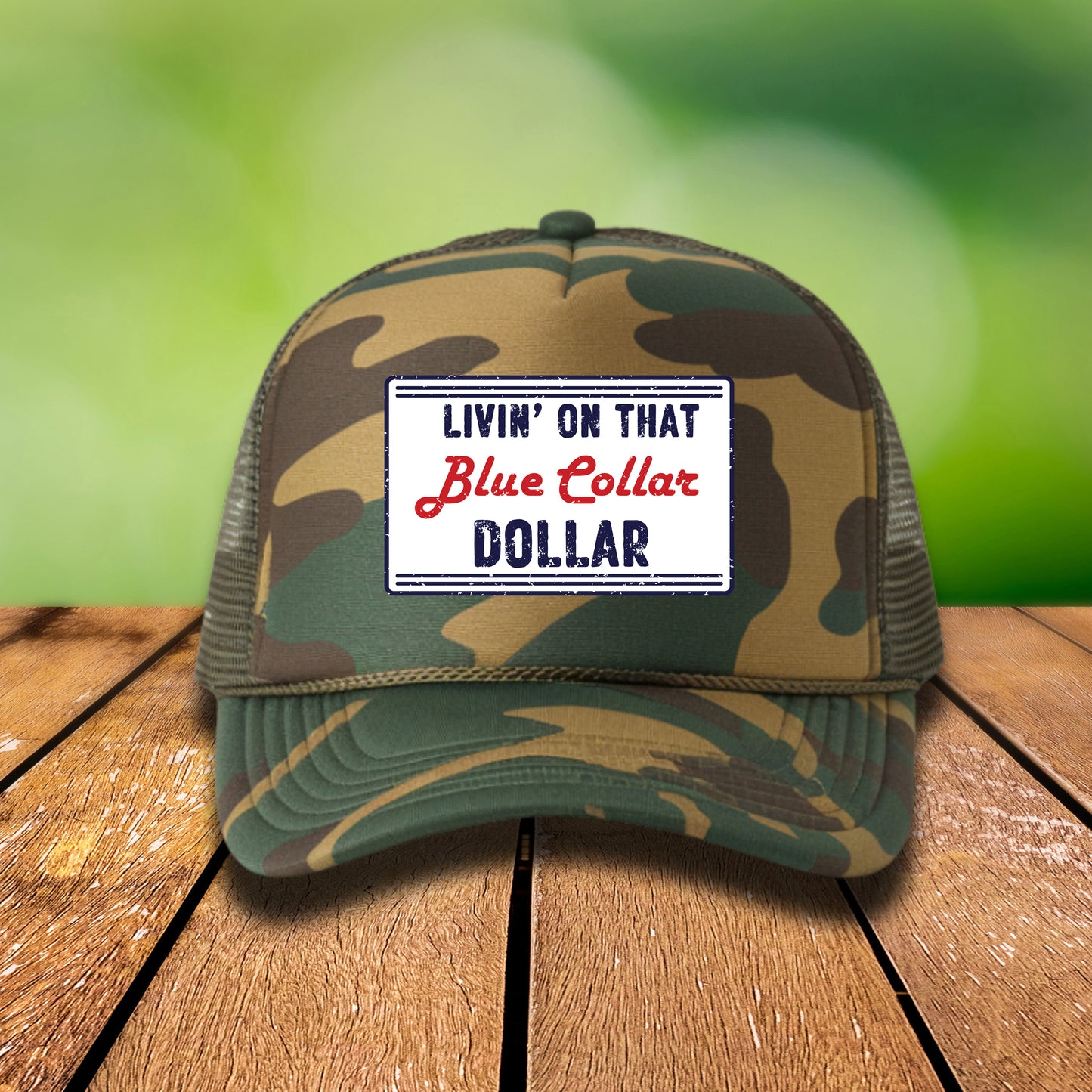 Livin' On That Blue Collar Dollar (pocket)- 3.2" wide DTF Transfer