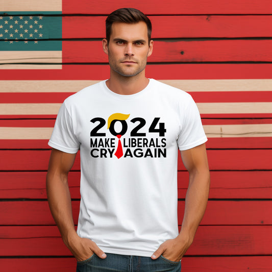 Trump 2024 Make Liberals Cry Again *full color matte clear film*- 11.5" wide Plastisol Screen Print Transfer