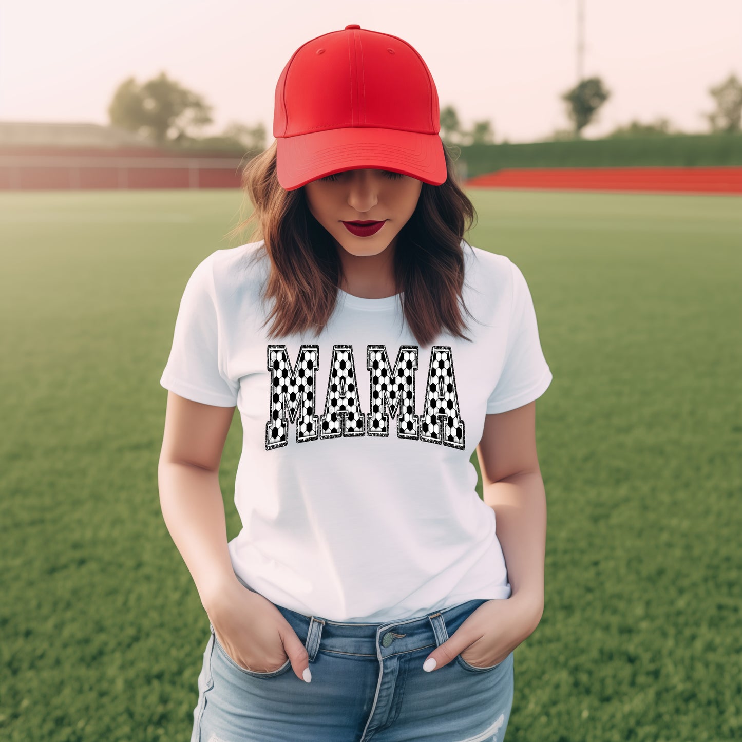 Mama Soccer- *full color matte clear film*- 11.5" wide Plastisol Screen Print Transfer