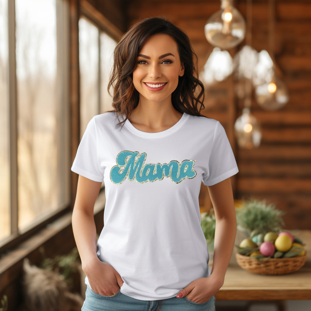 Mama (Light Blue)- 11" wide Chenille Patch