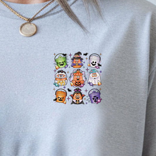 Happy Halloween Buckets (pocket)- 3.4” wide DTF Transfer