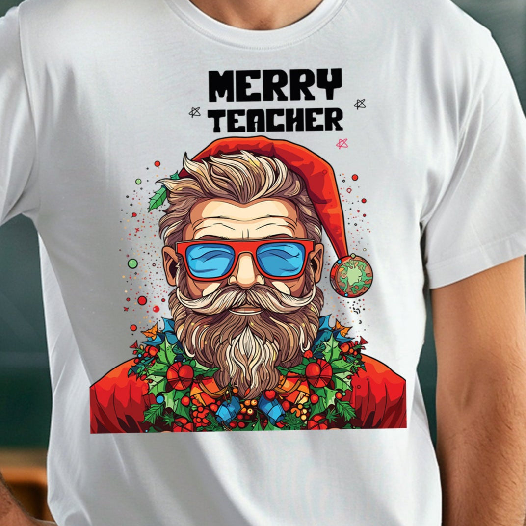 Merry Bearded Christmas - 11" wide DTF Transfer