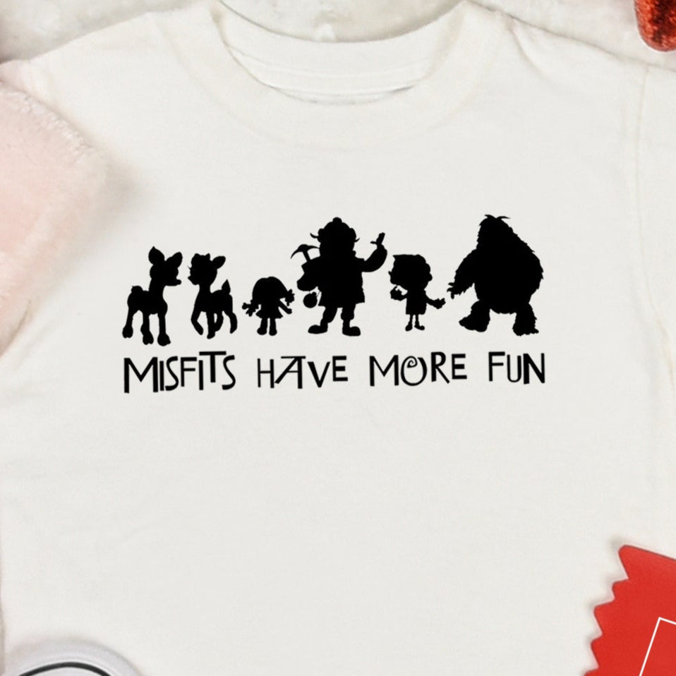 Misfits Have More Fun (Toddler)- Single Color (black)- 6” wide Plastisol Screen Print Transfer
