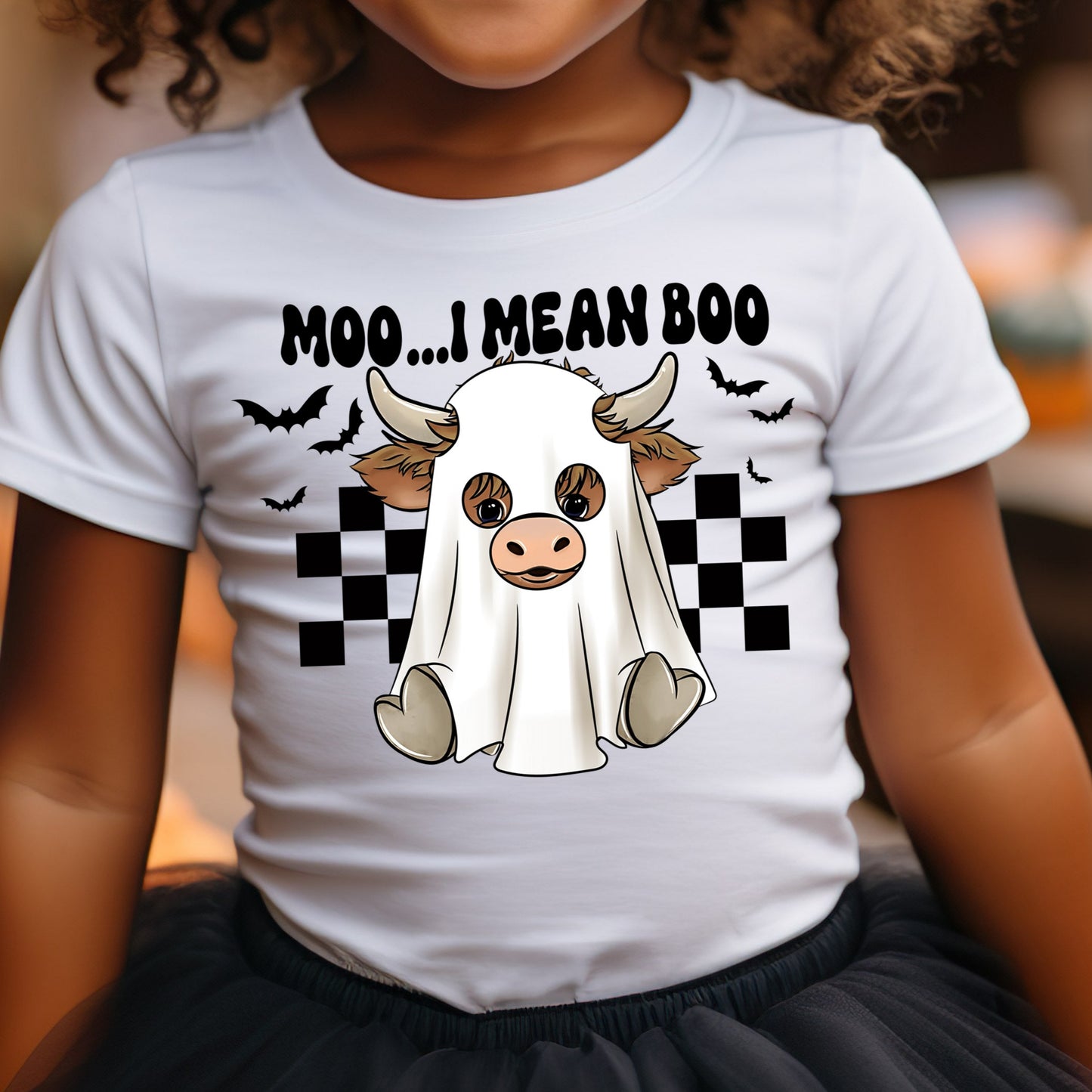 Moo….I Mean Boo (toddler)- 7" wide DTF Transfer