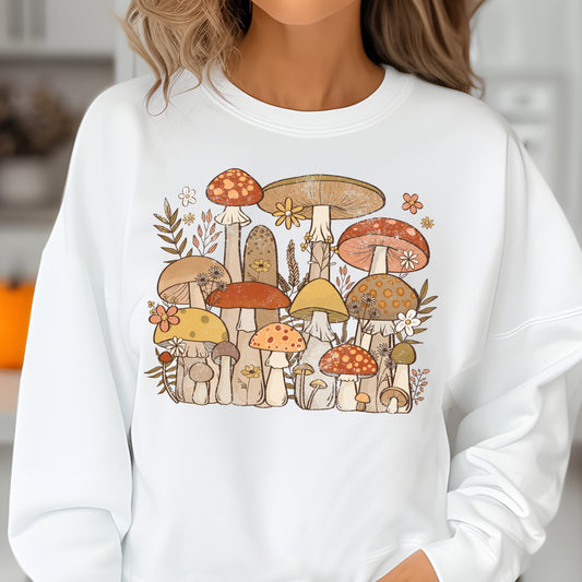 Retro Mushrooms- 11" wide DTF Transfer