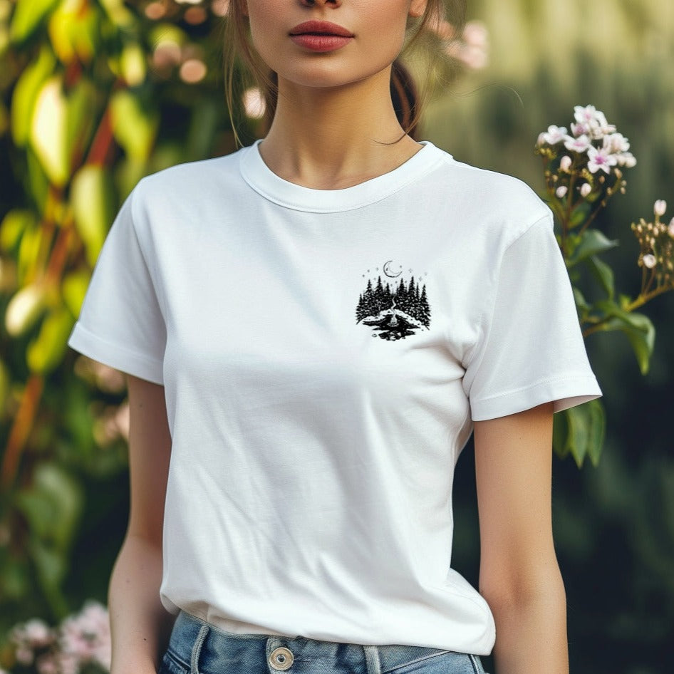 Camp Fire Nights (Pocket/Koozie)- Single Color (black)- 3" wide Plastisol Screen Print Transfer