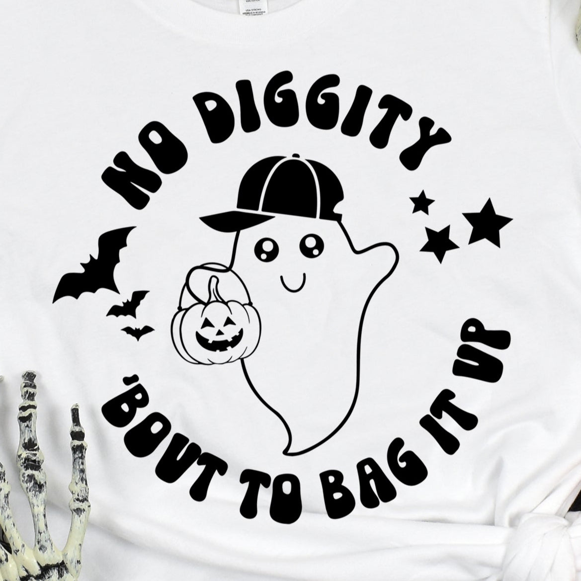 No Diggity ‘bout to Bag it Up- Single Color (black)- 11" wide Plastisol Screen Print Transfer