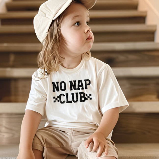 No Nap Club (toddler)- Single Color (black)- 11.5" wide Plastisol Screen Print Transfer