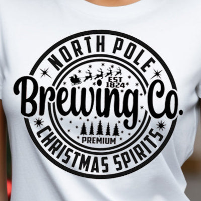 North Pole Brewing Co- Single Color (black)- 11.5" wide Plastisol Screen Print Transfer