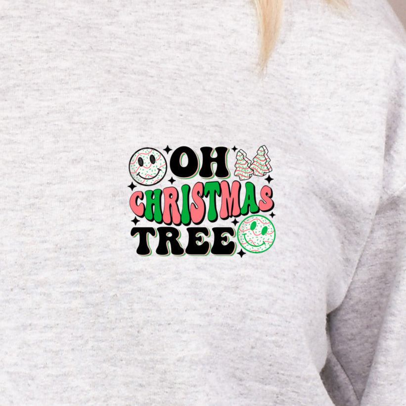 Oh Christmas Tree (Pocket/Koozie) *full color matte clear film*- 3" wide Plastisol Screen Print Transfer