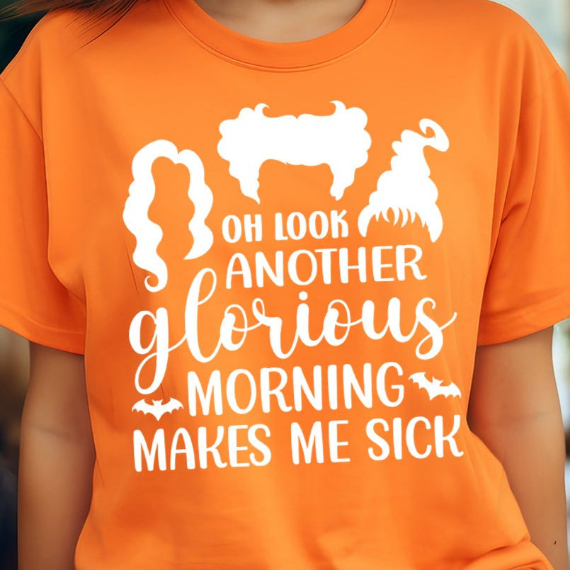 Oh Look, Another Glorious Morning- Single Color (white)- 11.5" wide Plastisol Screen Print Transfer
