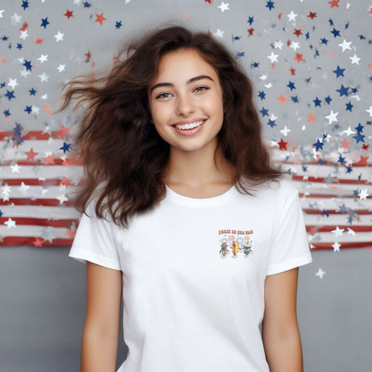 Party in the USA (Pocket/Koozie) *full color matte clear film*- 3" wide Plastisol Screen Print Transfer