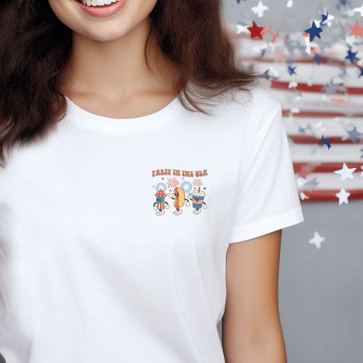 Party in the USA (Pocket/Koozie) *full color matte clear film*- 3" wide Plastisol Screen Print Transfer