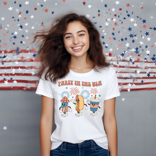 Party in the USA *full color matte clear film*- 11.5" wide Plastisol Screen Print Transfer