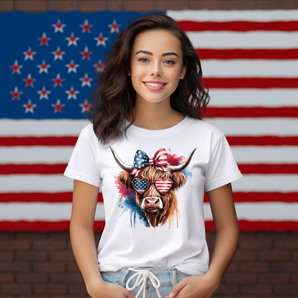 Patriotic Cow- 11" wide DTF Transfer
