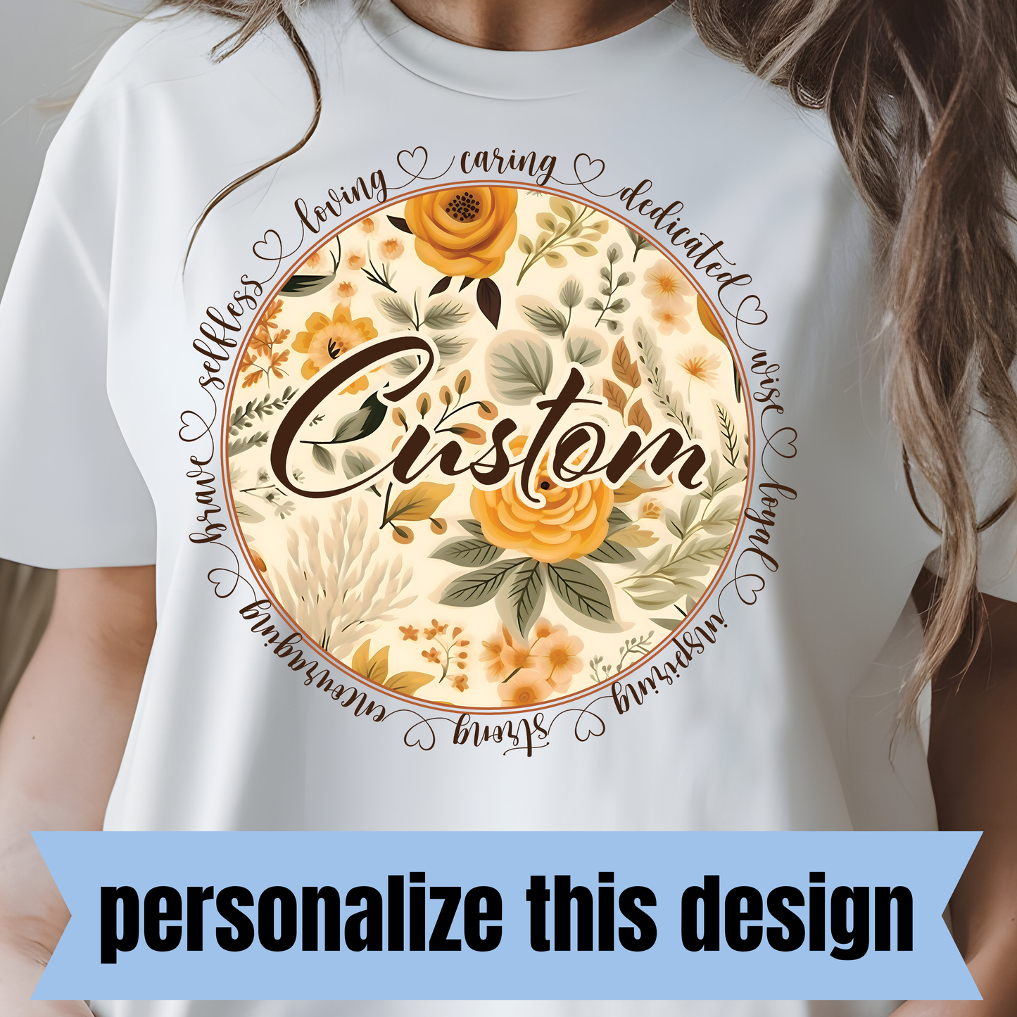 **PREORDER** Fall Floral Circle- Personalized DTF