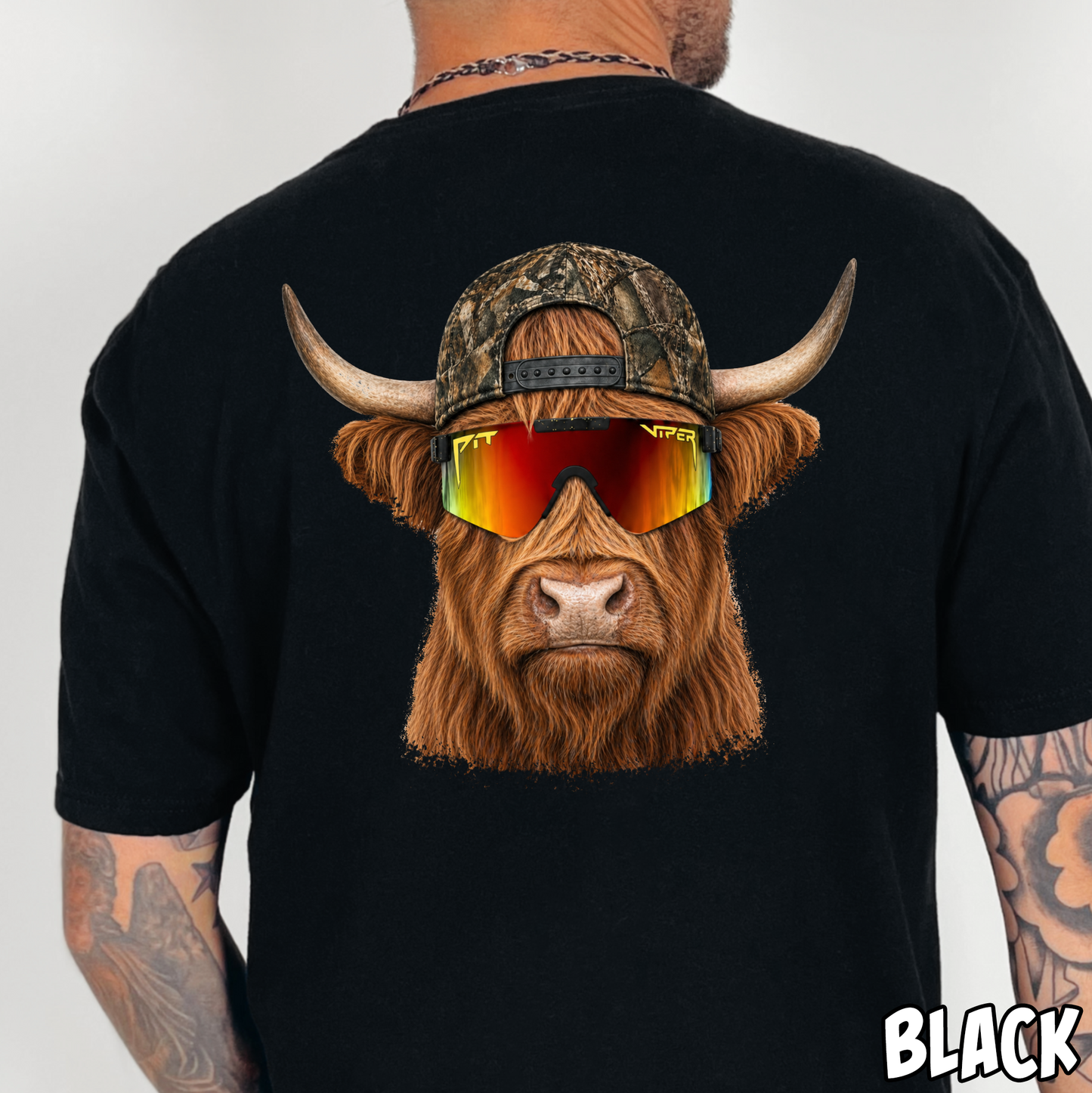 Pit Viper Highland Cow- Full Color DTF Transfer