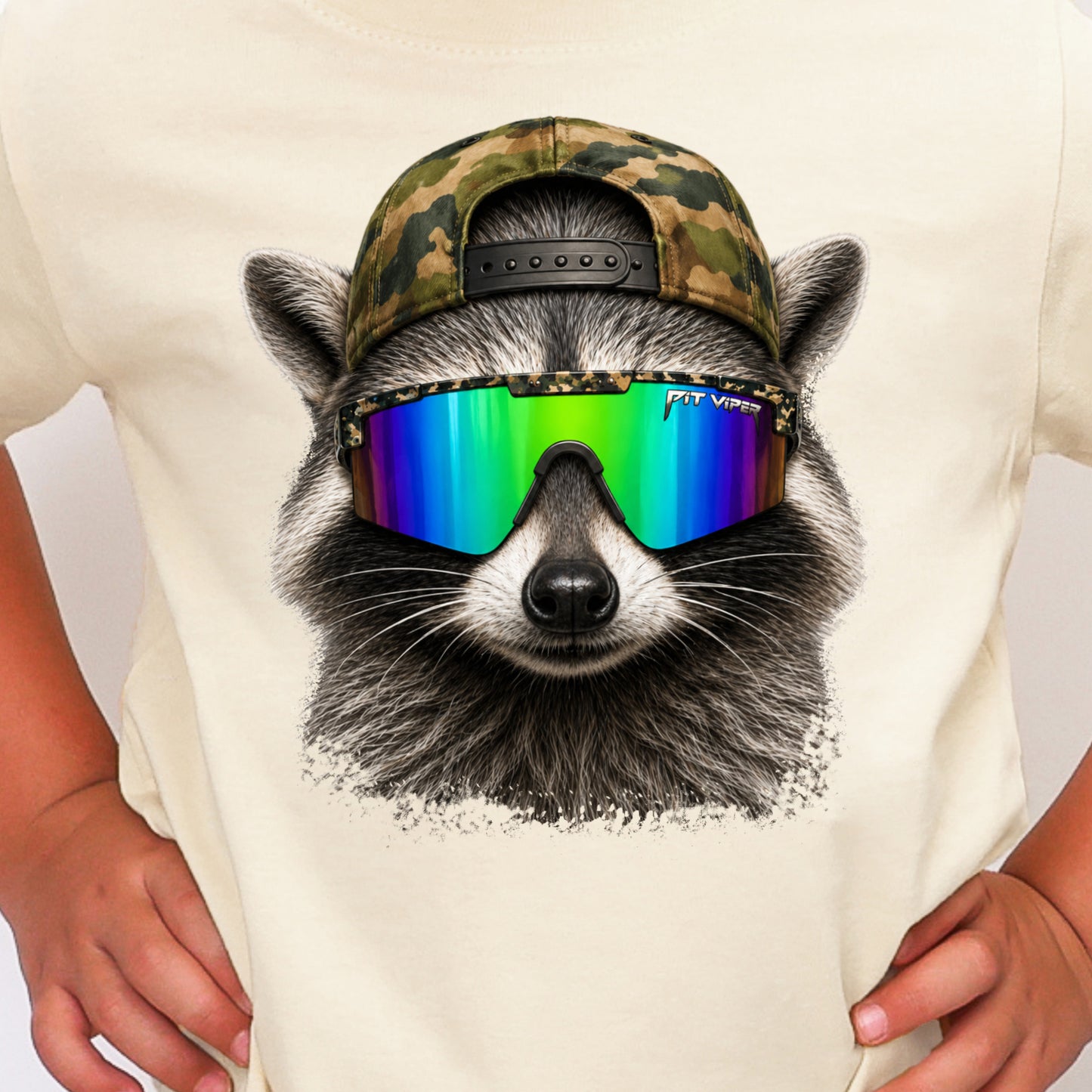 Pit Viper Raccoon- Full Color DTF Transfer