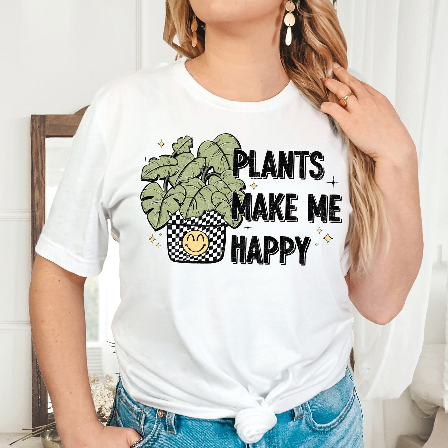 Plants Make Me Happy- 11" wide DTF Transfer