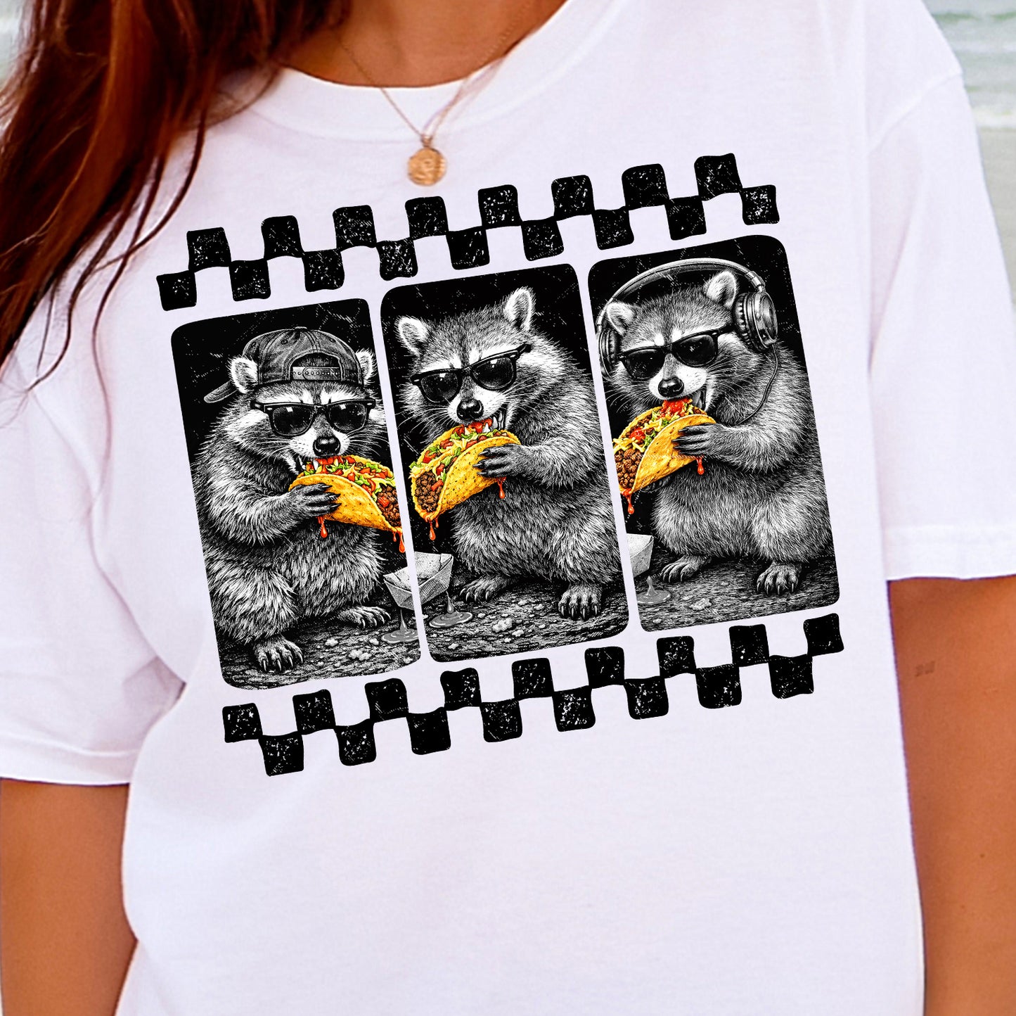 Taco Raccoon-Full Color DTF Transfer