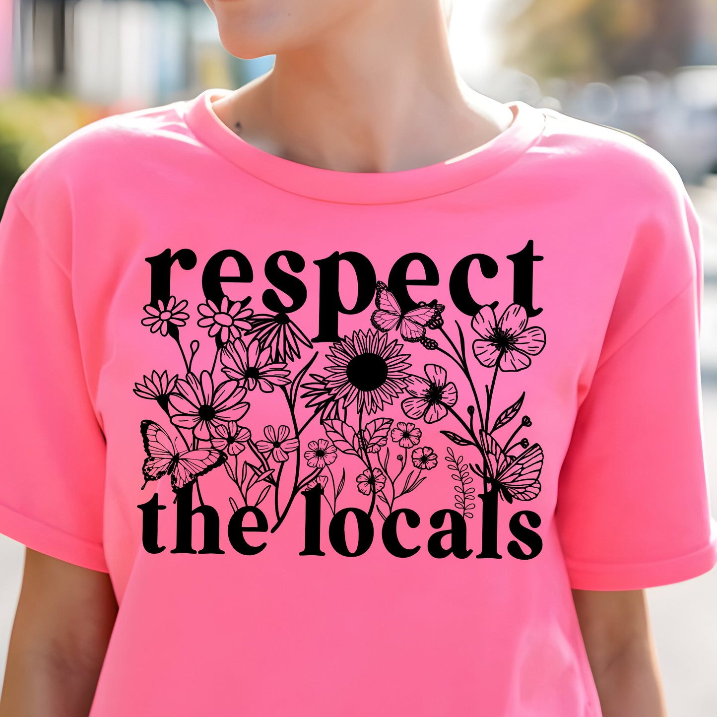 Respect the Locals- Single Color (black)- 11.5" wide Plastisol Screen Print Transfer