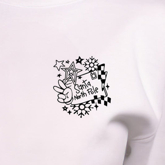 Retro Christmas (Pocket/Koozie)- Single Color (black)- 3" wide Plastisol Screen Print Transfer