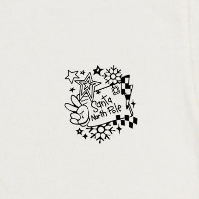 Retro Christmas (Toddler Pocket)- Single Color (black)- 1.8" wide Plastisol Screen Print Transfer