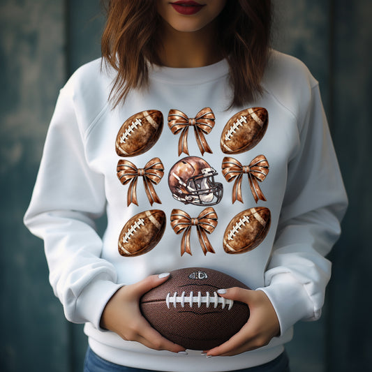 Watercolor Football Coquette- 11" wide DTF Transfer