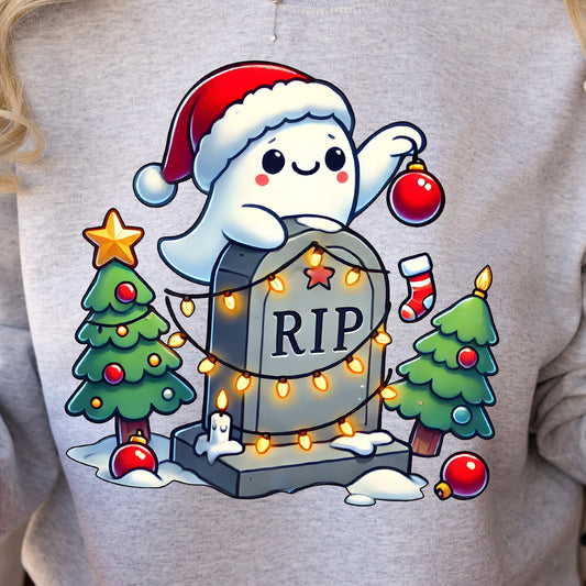 RIP Christmas Ghost- 11" wide DTF Transfer