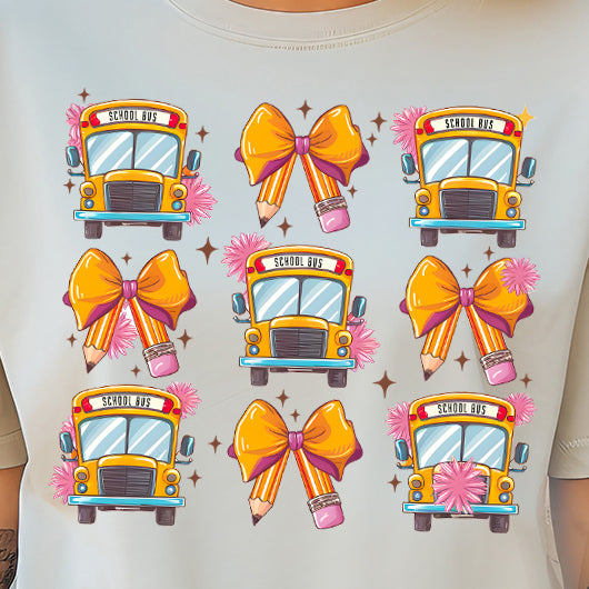 School Bus Coquette- 11” wide DTF Transfer
