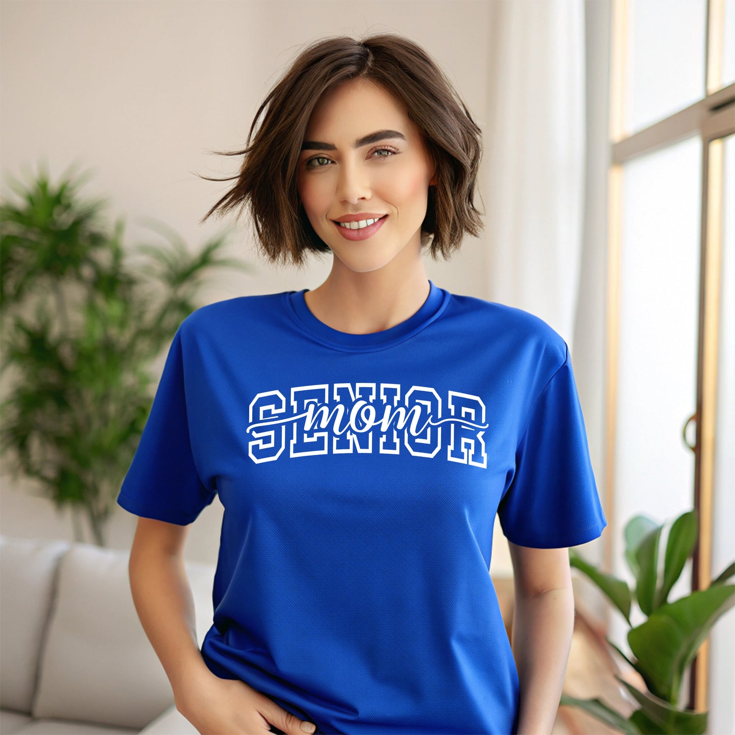 Senior Mom- Single Color (white)- 11.5" Screen Print Transfer