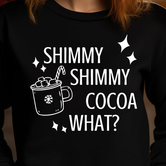 Shimmy Shimmy Cocoa What?- Single Color (white)- 11.5" wide Screen Print Transfer