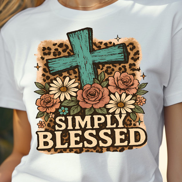 Simply Blessed- 11” wide DTF Transfer