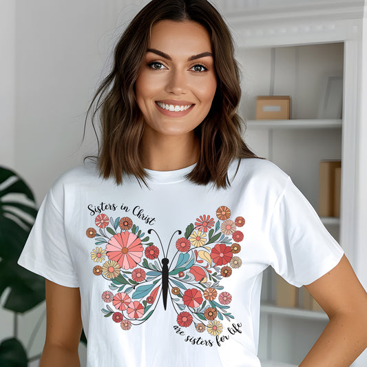 Sisters in Christ are Sisters for Life- 11" wide DTF Transfer