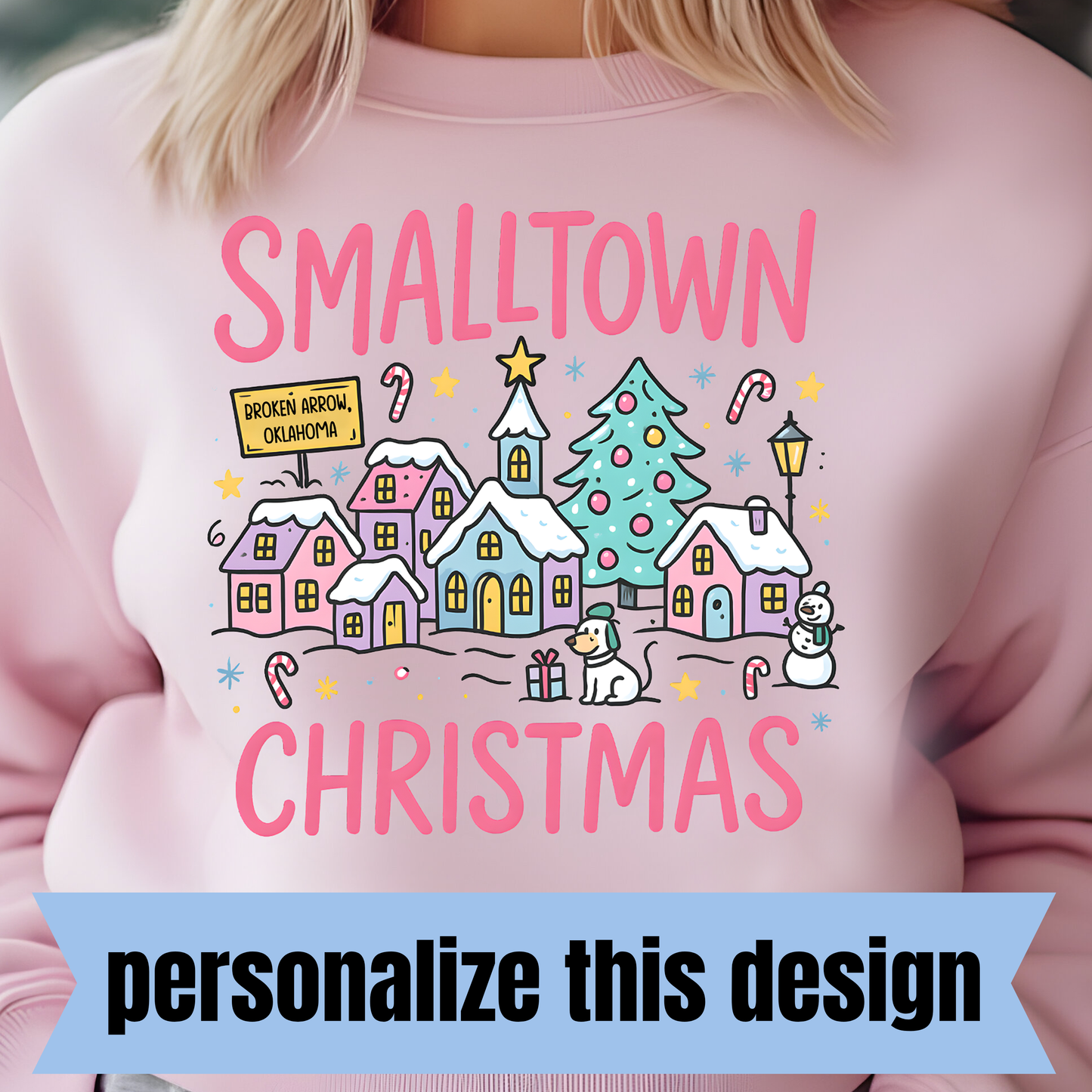 **CUSTOM** Small Town Christmas - Personalized DTF