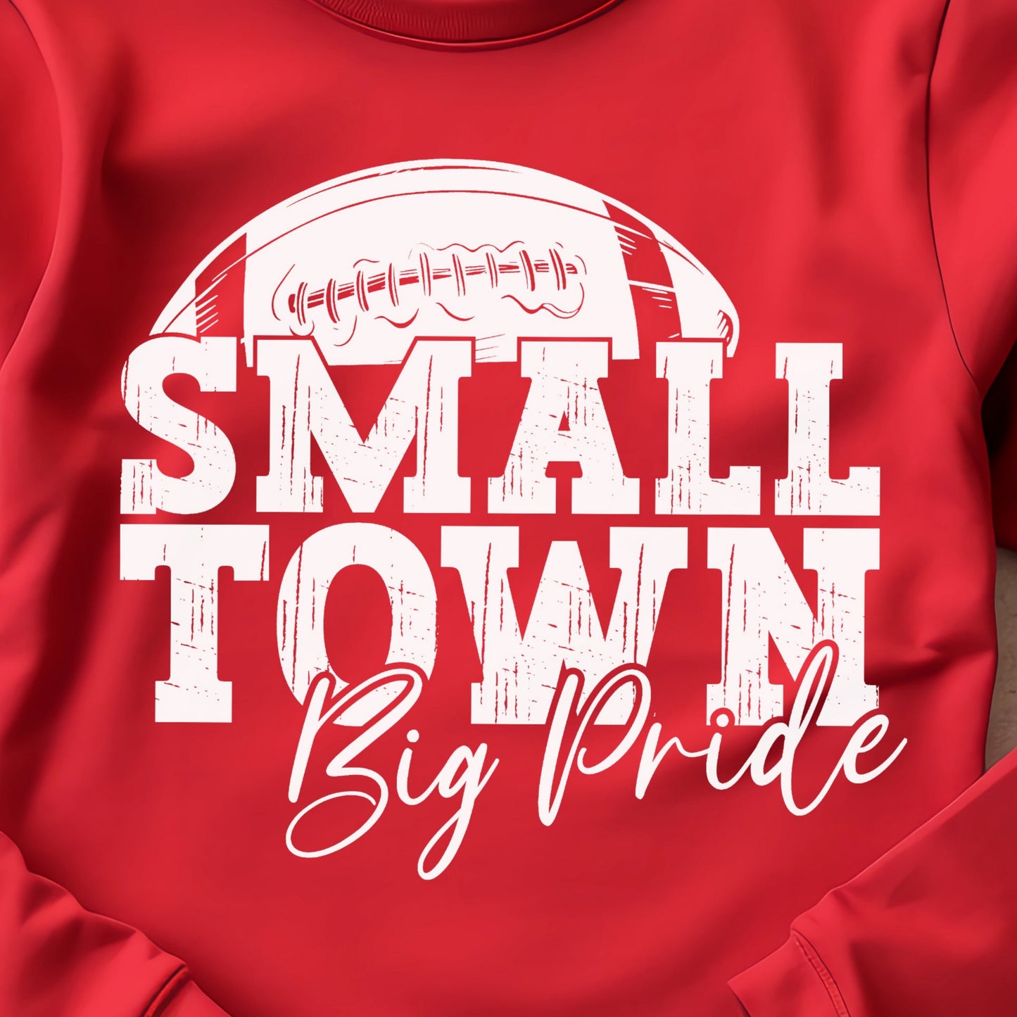 Small Town Big Pride- Single Color (white)- 11.5" wide Plastisol Screen Print Transfer