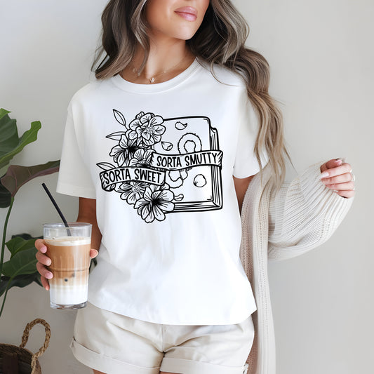 Sorta Sweet, Sorta Smutty- Single Color (black)- 11.5" wide Plastisol Screen Print Transfer