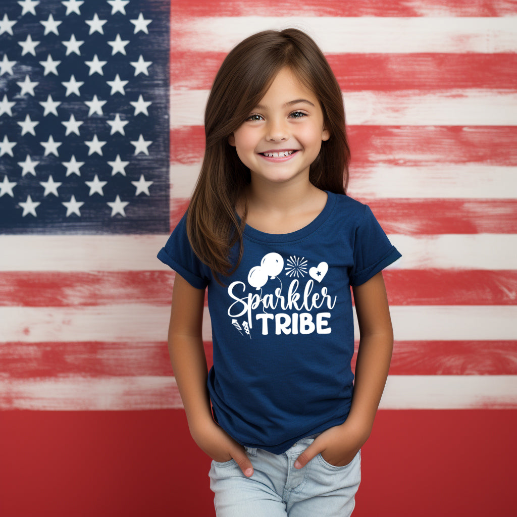 Sparkler Tribe (Toddler)- Single Color (white)- 6.5" wide Plastisol Screen Print Transfer