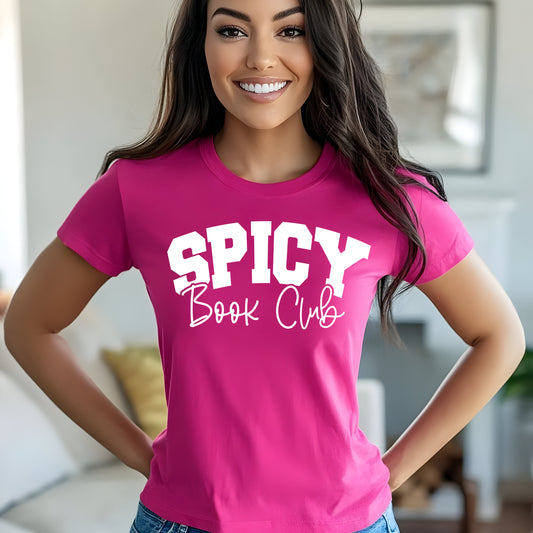 Spicy Book Club- Single Color (white)- 11.5" wide Plastisol Screen Print Transfer