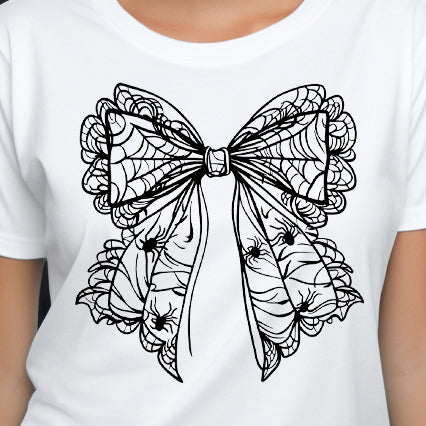 Spider Bow- Single Color (black)- 11.5” wide Single Color Transfer