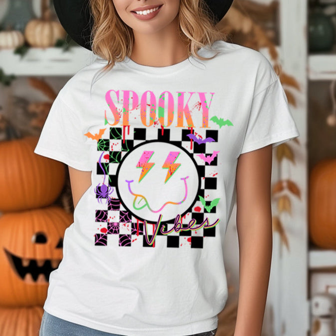 Spooky Vibes *GLOW IN THE DARK full color matte clear film*- 11.5" wide Plastisol Screen Print Transfer