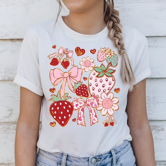 Strawberry Collage- 11" wide DTF Transfer