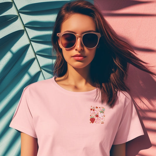 Strawberry Collage (pocket)- 2.88" wide DTF Transfer