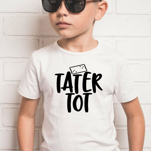 Tater Tot- Single Color (black)- 6" wide Plastisol Screen Print Transfer