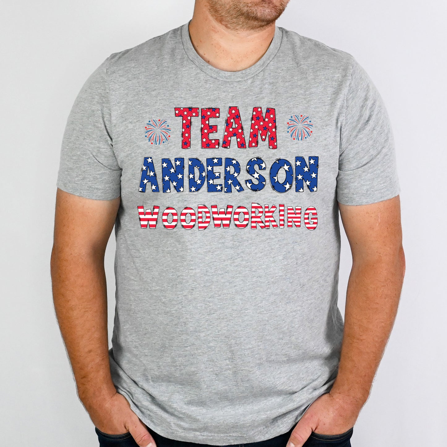 Stars and Stripes - Team Anderson Woodworking Tee