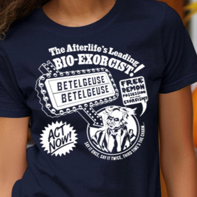 The Afterlife's Leading Bio-Exorcist!- Single Color (white)- 11.5" wide Plastisol Screen Print Transfer