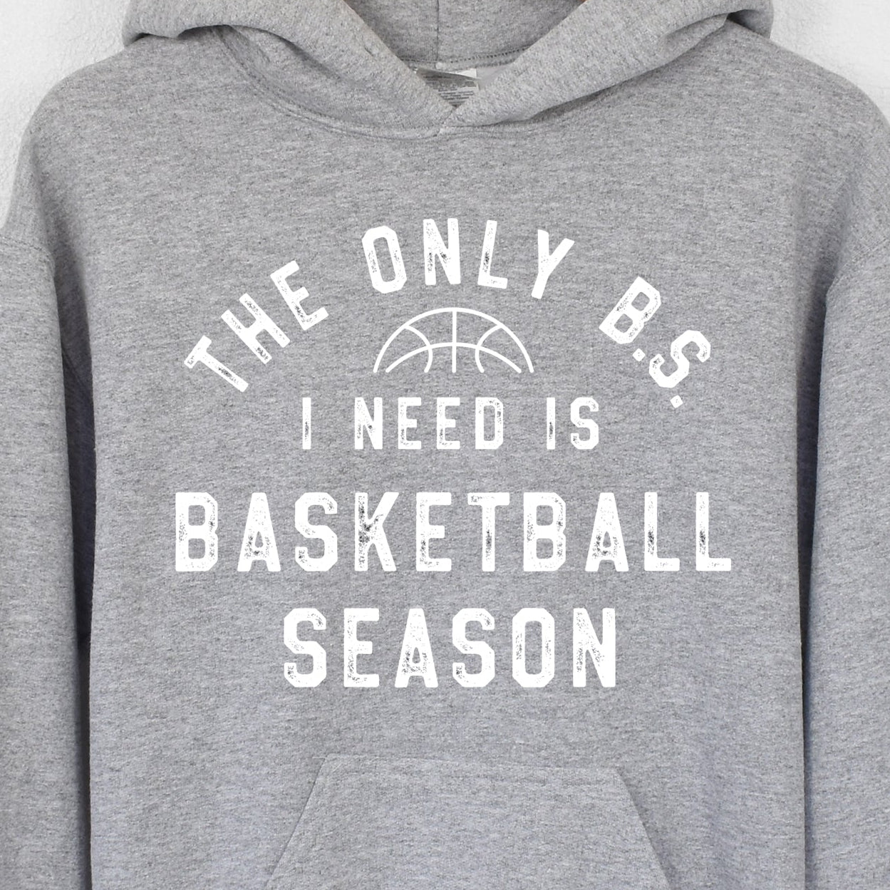 The Only B.S. I Need is Basketball Season - Single Color (white)- 11.5" wide Plastisol Screen Print Transfer