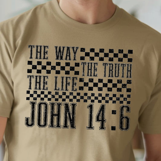 The Way, The Truth, The Life John 14:6- Single Color (black)- 11.5" wide Plastisol Screen Print Transfer