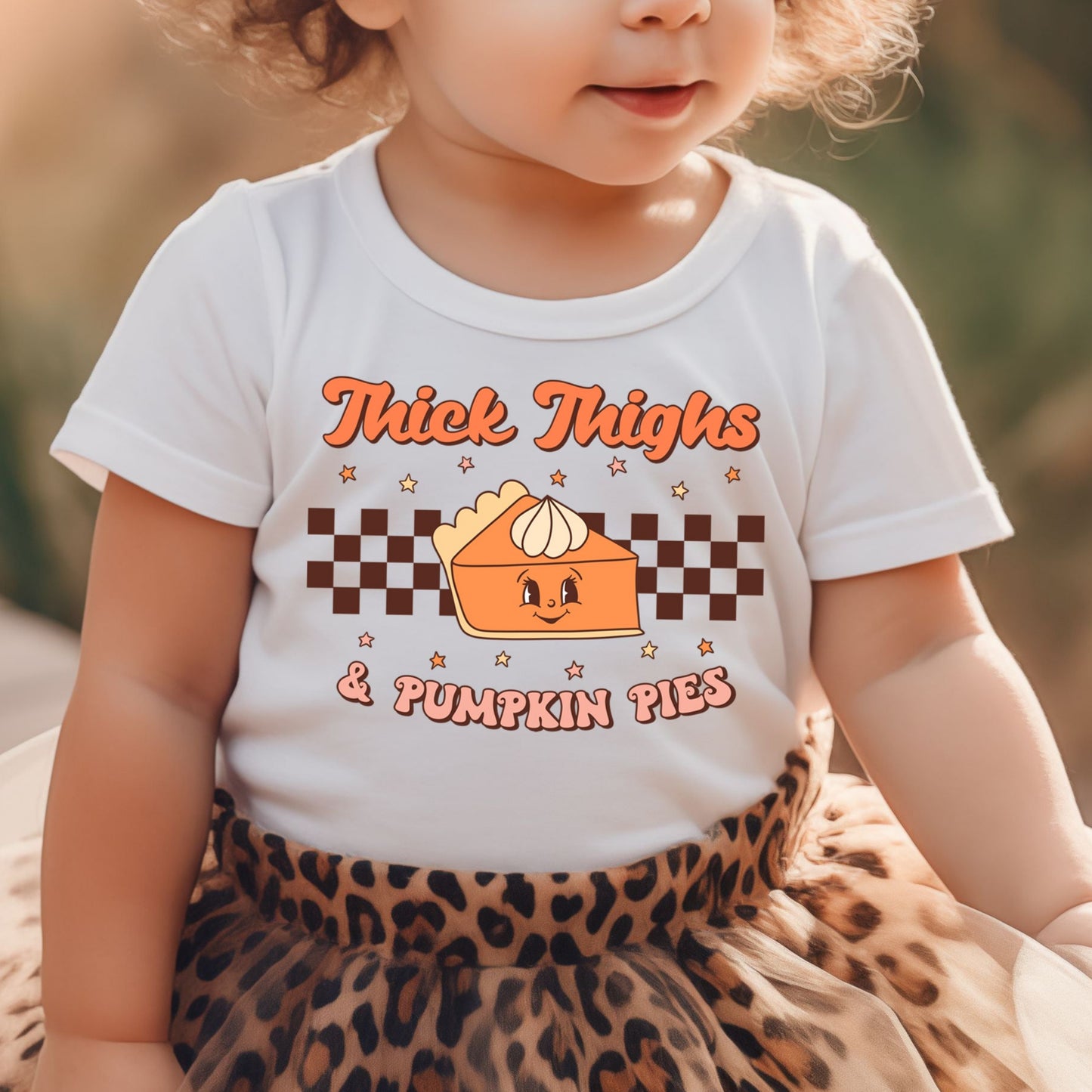 Thick Thighs & Pumpkin Pies (Toddler) *full color matte clear film*- 6" wide Plastisol Screen Print Transfer