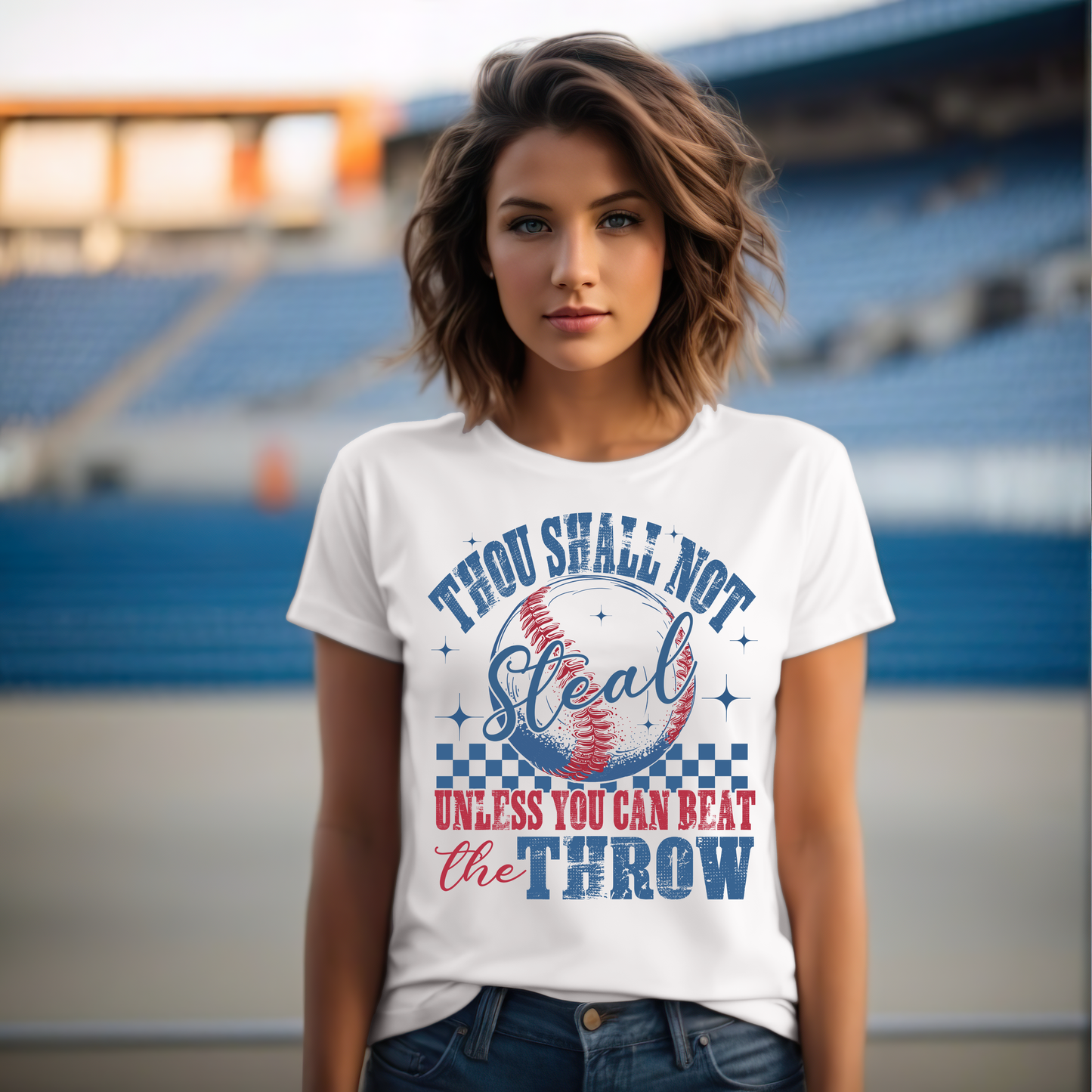 Thou Shall Not Steal, Unless You Can Beat the Throw- 11" wide DTF Transfer